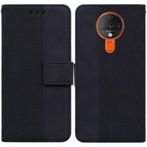 For Tecno Spark 6 Geometric Embossed Leather Phone Case(Black) (OEM)