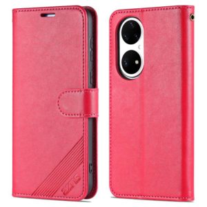 For Huawei P50 AZNS Sheepskin Texture Horizontal Flip Leather Case with Holder & Card Slots & Wallet(Red) (AZNS) (OEM)