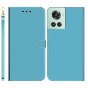 For OnePlus 10R / Ace Imitated Mirror Surface Leather Phone Case(Blue) (OEM)