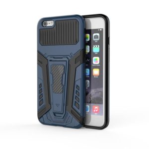 War Chariot Series Armor All-inclusive Shockproof PC + TPU Protective Case with Invisible Holder For iPhone 6 Plus(Blue) (OEM)