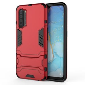 For OPPO Reno3 PC + TPU Shockproof Protective Case with Holder(Red) (OEM)