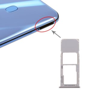 For Galaxy A20 A30 A50 SIM Card Tray + Micro SD Card Tray (Silver) (OEM)