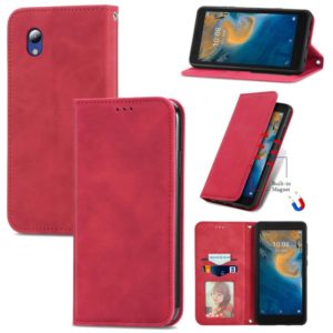 For ZTE Blade A31 Lite Retro Skin Feel Business Magnetic Horizontal Flip Leather Case With Holder & Card Slots & Wallet & Photo Frame(Red) (OEM)