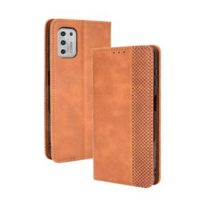 For Motorola Moto G Stylus (2021) Magnetic Buckle Retro Crazy Horse Texture Horizontal Flip Leather Case with Holder & Card Slots & Photo Frame(Brown) (OEM)