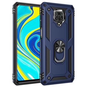 For Xiaomi Redmi Note 9 Pro Shockproof TPU + PC Protective Case with 360 Degree Rotating Holder(Blue) (OEM)