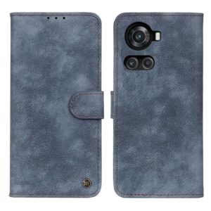 For OnePlus Ace / 10R Antelope Texture Magnetic Buckle Leather Phone Case(Blue) (OEM)