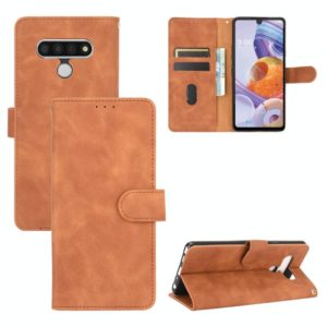 For LG Stylo 6 Solid Color Skin Feel Magnetic Buckle Horizontal Flip Calf Texture PU Leather Case with Holder & Card Slots & Wallet(Brown) (OEM)