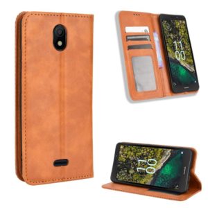 For Nokia C100 Magnetic Buckle Retro Texture Leather Phone Case(Brown) (OEM)