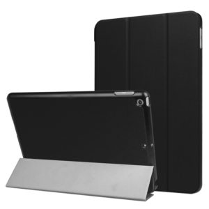 For iPad 9.7 (2018) & iPad 9.7 (2017) Custer Texture Horizontal Flip Leather Case with Three-folding Holder & Sleep / Wake-up Function(Black) (OEM)