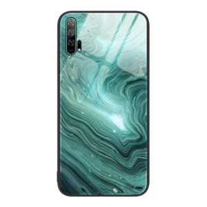 For Honor 20 Pro Marble Pattern Glass Protective Phone Case(Water Waves) (OEM)