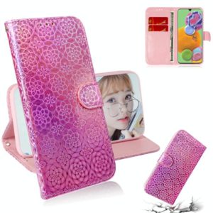 For Galaxy A90 5G Solid Color Colorful Magnetic Buckle Horizontal Flip PU Leather Case with Holder & Card Slots & Wallet & Lanyard(Pink) (OEM)
