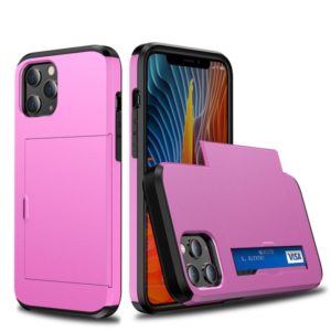 For iPhone 12 Pro Max Shockproof Rugged Armor Protective Case with Card Slot(Pink) (OEM)