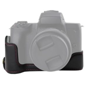 1/4 inch Thread PU Leather Camera Half Case Base for Canon EOS M50 / M50 Mark II (Black) (OEM)