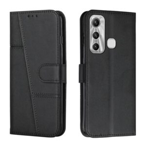 For Infinix Hot 11 Stitching Calf Texture Buckle Leather Phone Case(Black) (OEM)