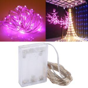 10m IP65 Waterproof Silver Wire String Light, 100 LEDs SMD 06033 x AA Batteries Box Fairy Lamp Decorative Light, DC 5V(Pink Light) (OEM)