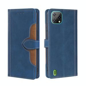 For Blackview A55 Skin Feel Straw Hat Magnetic Buckle Leather Phone Case(Blue) (OEM)