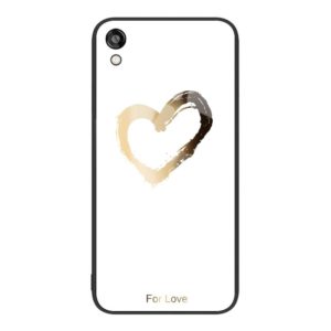 For Honor Play 3e Colorful Painted Glass Phone Case(Golden Love) (OEM)