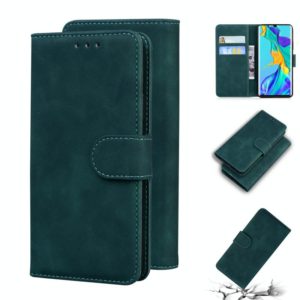 For Huawei P30 Pro Skin Feel Pure Color Flip Leather Phone Case(Green) (OEM)