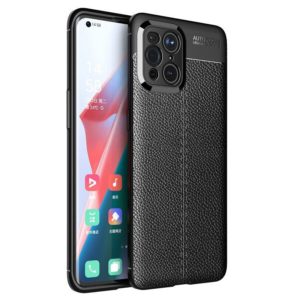 For OPPO Find X3 Litchi Texture TPU Shockproof Case(Black) (OEM)