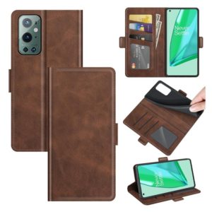 For OnePlus 9 Pro Dual-side Magnetic Buckle Horizontal Flip Leather Case with Holder & Card Slots & Wallet(Brown) (OEM)