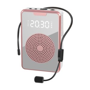 ZXL-H3 Portable Teaching Microphone Amplifier with Time Display, Spec: Wired Version (Rose Gold) (OEM)