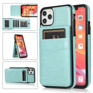 For iPhone 11 Pro Solid Color PC + TPU Protective Case with Holder & Card Slots (Green) (OEM)