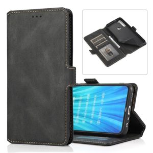 For Xiaomi Redmi Note 8 Retro Magnetic Closing Clasp Horizontal Flip Leather Case with Holder & Card Slots & Photo Frame & Wallet(Black) (OEM)