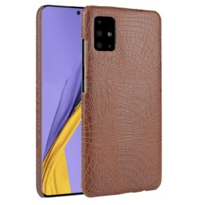 For Samsung Galaxy A51 5G Shockproof Crocodile Texture PC + PU Case(Brown) (OEM)