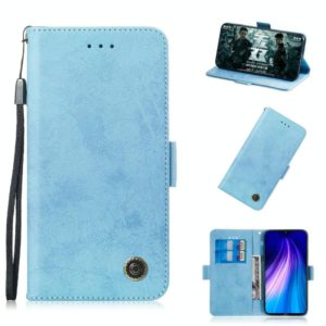 For Xiaomi Redmi Note 8 Retro Horizontal Flip PU Leather Case with Card Slots & Holder(Blue) (OEM)