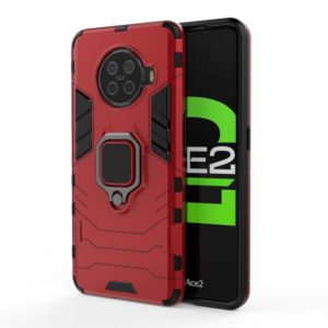 For OPPO Ace2 PC + TPU Shockproof Protective Case with Magnetic Ring Holder(Red) (OEM)