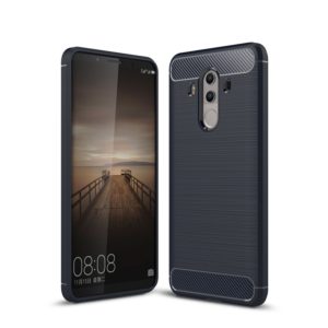 For Huawei Mate 10 Pro Brushed Texture Carbon Fiber Shockproof TPU Rugged Armor Protective Case (Navy Blue) (OEM)