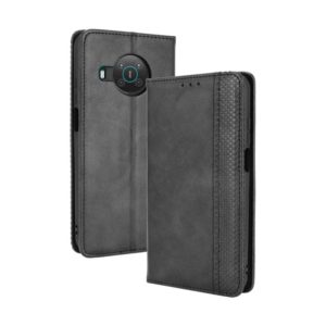 For Nokia X100 / X10 / X20 Magnetic Buckle Retro Texture Leather Phone Case(Black) (OEM)