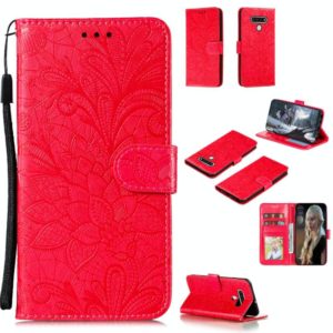 For LG Q Stylo 6 Lace Flower Horizontal Flip Leather Case with Holder & Card Slots & Wallet & Photo Frame(Red) (OEM)