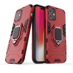 For iPhone 12 mini Shockproof PC + TPU Protective Case with Magnetic Ring Holder(Red) (OEM)