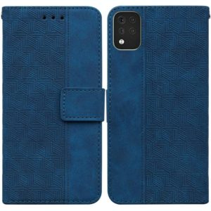 For LG K42 Geometric Embossed Leather Phone Case(Blue) (OEM)