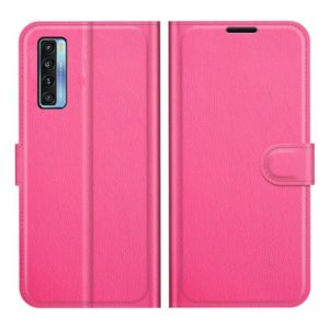 For TCL 20S / 20 5G / 20L Litchi Texture Horizontal Flip Protective Case with Holder & Card Slots & Wallet(Rose Red) (OEM)