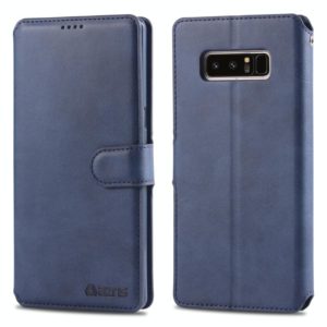For Galaxy Note 8 AZNS Calf Texture Magnetic Horizontal Flip PU Leather Case with Holder & Card Slots & Photo Frame(Blue) (AZNS) (OEM)