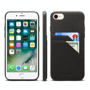 For iPhone 7 / 8 Denior V1 Luxury Car Cowhide Leather Protective Case with Double Card Slots(Black) (Denior) (OEM)