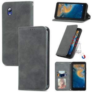 For ZTE Blade A31 Lite Retro Skin Feel Business Magnetic Horizontal Flip Leather Case With Holder & Card Slots & Wallet & Photo Frame(Grey) (OEM)