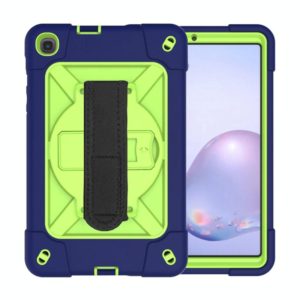 For Samsung Galaxy Tab A8.4 (2020) T307 Contrast Color Robot Shockproof Silicon + PC Protective Case with Holder & Pen Slot(Navy Olivine) (OEM)