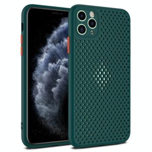 For iPhone 11 Pro Max All-inclusive Shockproof Breathable TPU Protective Case(Dark Green) (OEM)
