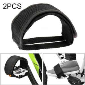 2 PCS Bicycle Pedals Bands Feet Set With Anti-slip Straps Beam Foot(Black) (OEM)