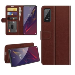 For Wiko Power U20 R64 Texture Single Horizontal Flip Protective Case with Holder & Card Slots & Wallet& Photo Frame(Brown) (OEM)