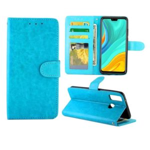 For Huawei Y8S Crazy Horse Texture Leather Horizontal Flip Protective Case with Holder & Card Slots & Wallet & Photo Frame(baby Blue) (OEM)
