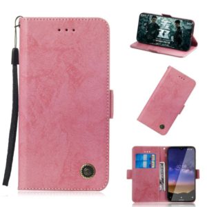 For Nokia 2.2 Retro Horizontal Flip PU Leather Case with Card Slots & Holder(Pink) (OEM)