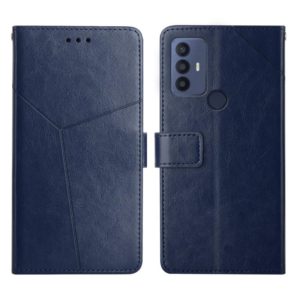 For TCL 30 SE Y Stitching Horizontal Flip Leather Phone Case(Blue) (OEM)