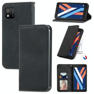 For Wiko Y52 Retro Skin Feel Magnetic Horizontal Flip Leather Phone Case(Black) (OEM)