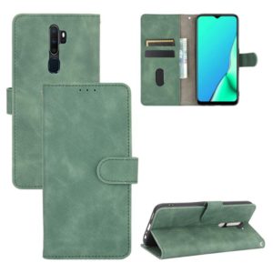 For OPPO A9 (2020) / A11 / A11X / A5 (2020) Solid Color Skin Feel Magnetic Buckle Horizontal Flip Calf Texture PU Leather Case with Holder & Card Slots & Wallet(Green) (OEM)
