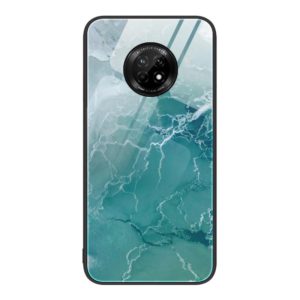 For Huawei Enjoy 20 Plus 5G Marble Pattern Glass Protective Phone Case(Green Ocean) (OEM)