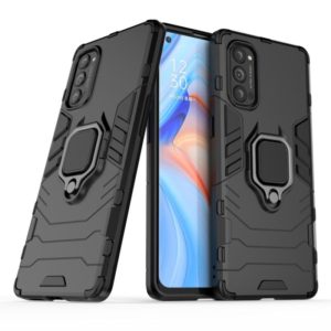 For OPPO Reno4 Pro PC + TPU Anti-fall Protective Case with Ring Holder(Black) (OEM)